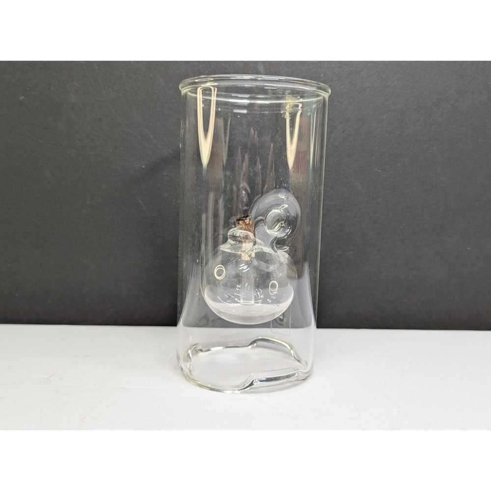 VTG Wolfard‎ Glass Oil Lamp Hand blown 6"clear Lantern Glass wick holder W/Box